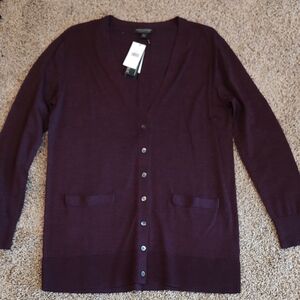 Banana Republic Deep Purple Merino Cardigan
